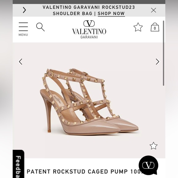 Valentino PATENT ROCKSTUD CAGED PUMP - Picture 1 of 7